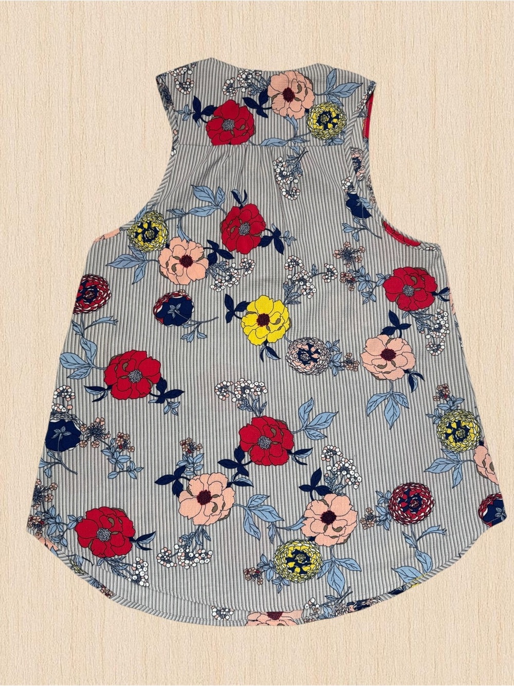 Red By Bke Buckle Sleeveless Floral Lace-Up Blouse Size S - Picture 5 of 9